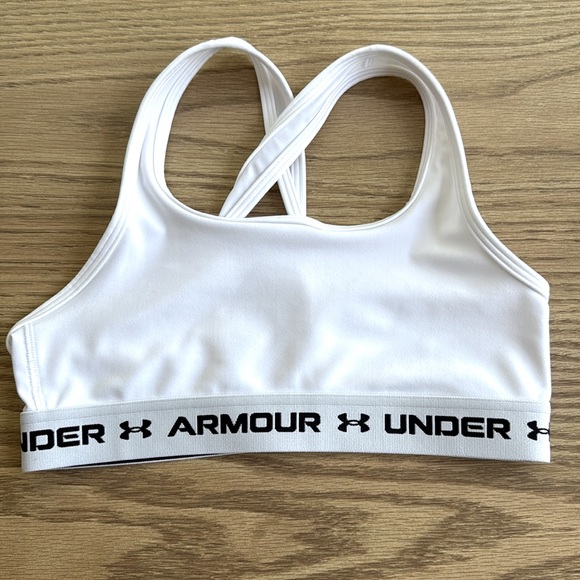 Under Armour Youth Medium Black and White Crossback Sports Bra - Picture 1 of 6